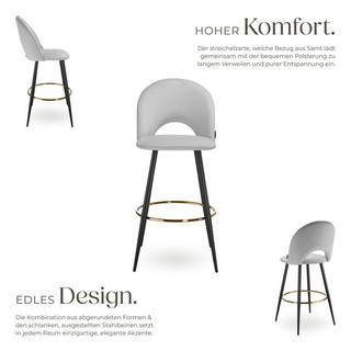 Tectake Sgabello da bar Sachel In velluto, imbottito  