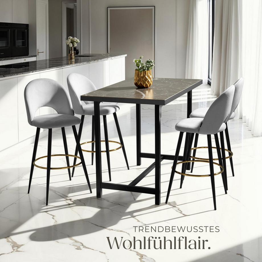 Tectake Sgabello da bar Sachel In velluto, imbottito  