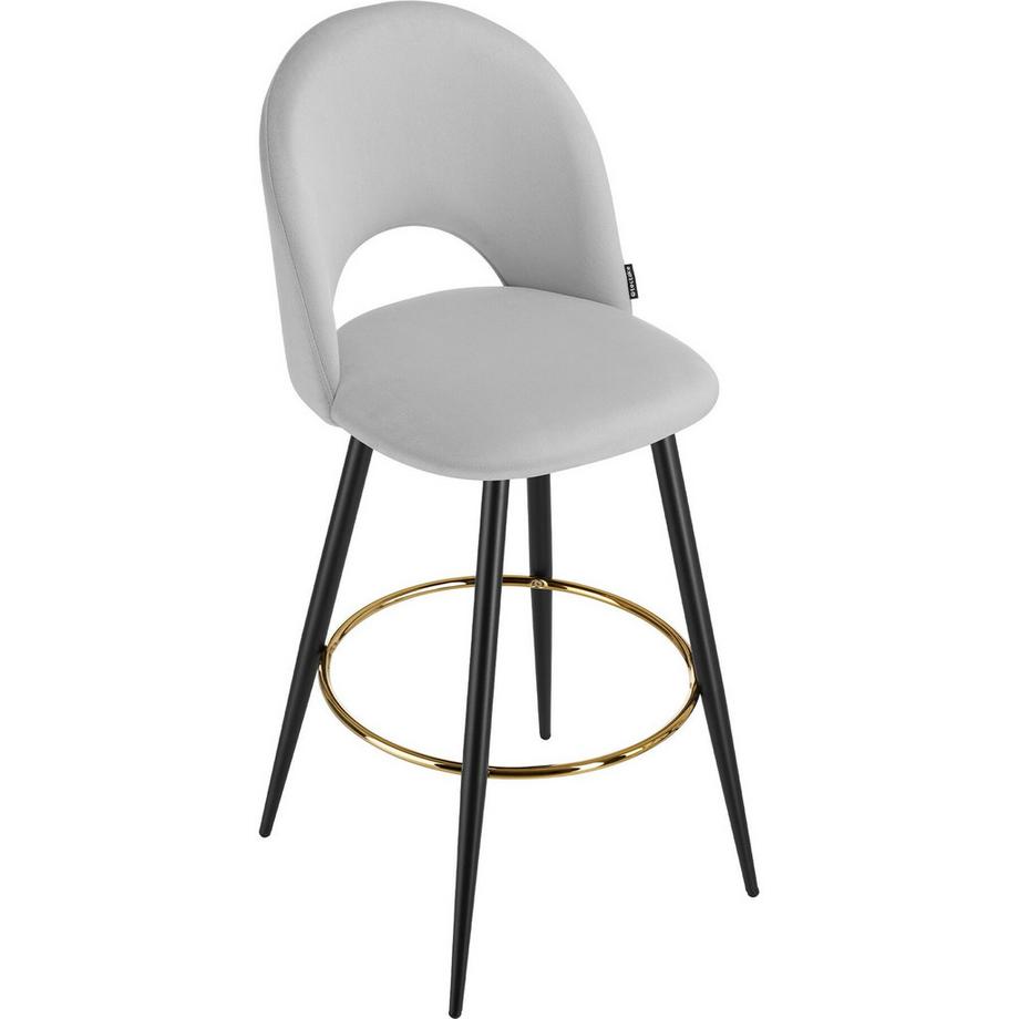 Tectake Sgabello da bar Sachel In velluto, imbottito  