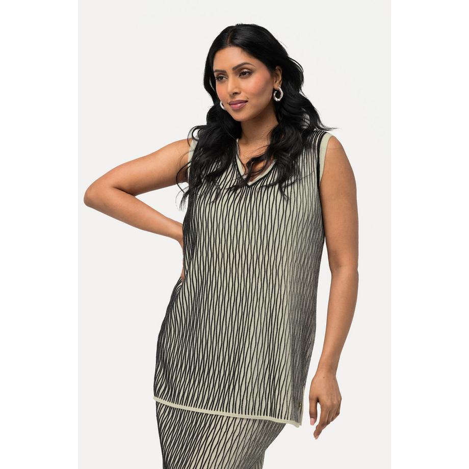 Ulla Popken Débardeur en maille Col V sans manches  