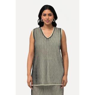 Ulla Popken Top smanicato di maglia scollo a V  