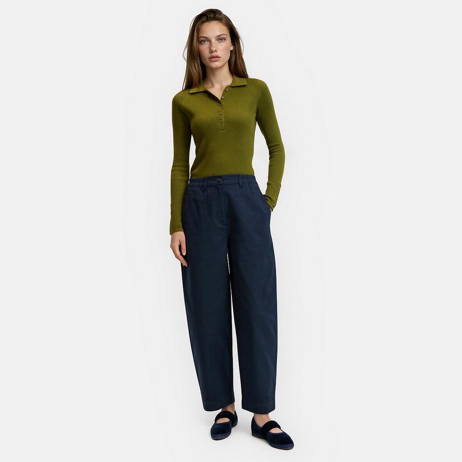 La Redoute Collections Pull col polo en maille côtelée  