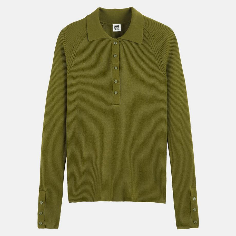 La Redoute Collections Pull col polo en maille côtelée  