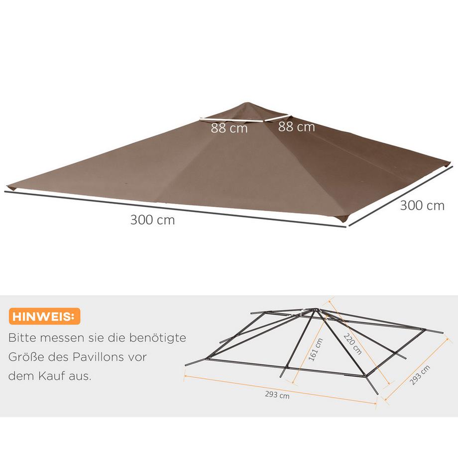 Outsunny Toit pavillon, protection solaire  