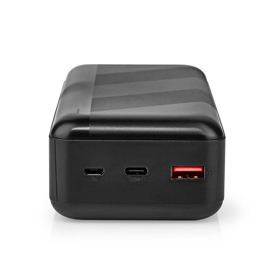 Nedis  Powerbank | 32000 MAH | 2.4 / 3.0 / 3.25 A | Nombre de sorties: 2 | Connexion de sortie: 1x USB-A / 1x USB-C ™ | Connexion d'entrée: 1x micro USB / 1x USB-C ™ | PD3.0 45W / PD3.0 65W | Polymère au lithium 