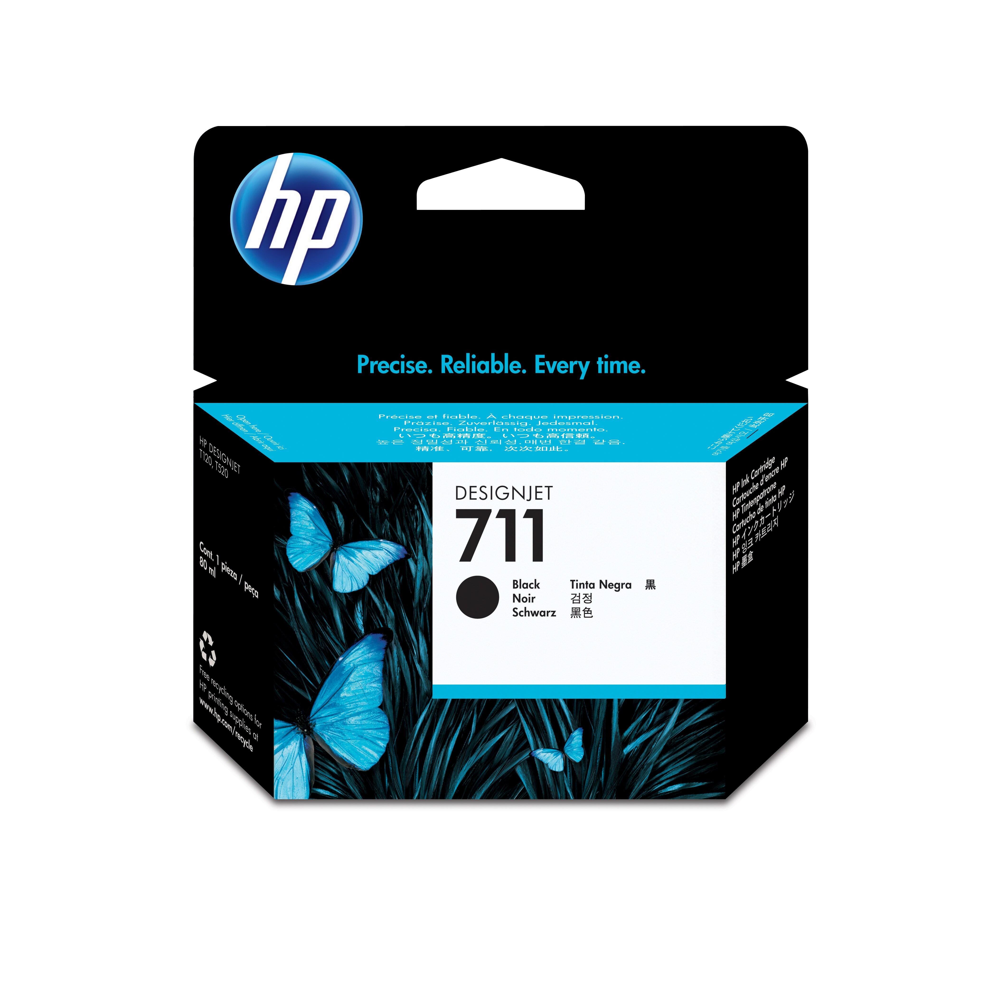 Hewlett-Packard  HP Tintenpatrone 711 HY schwarz CZ133A DesignJet T120/520 80ml 