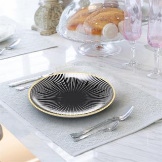 Intirilife 4x Assiettes en porcelaine en Rayé  