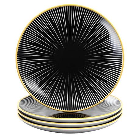 Intirilife 4x Assiettes en porcelaine en Rayé  