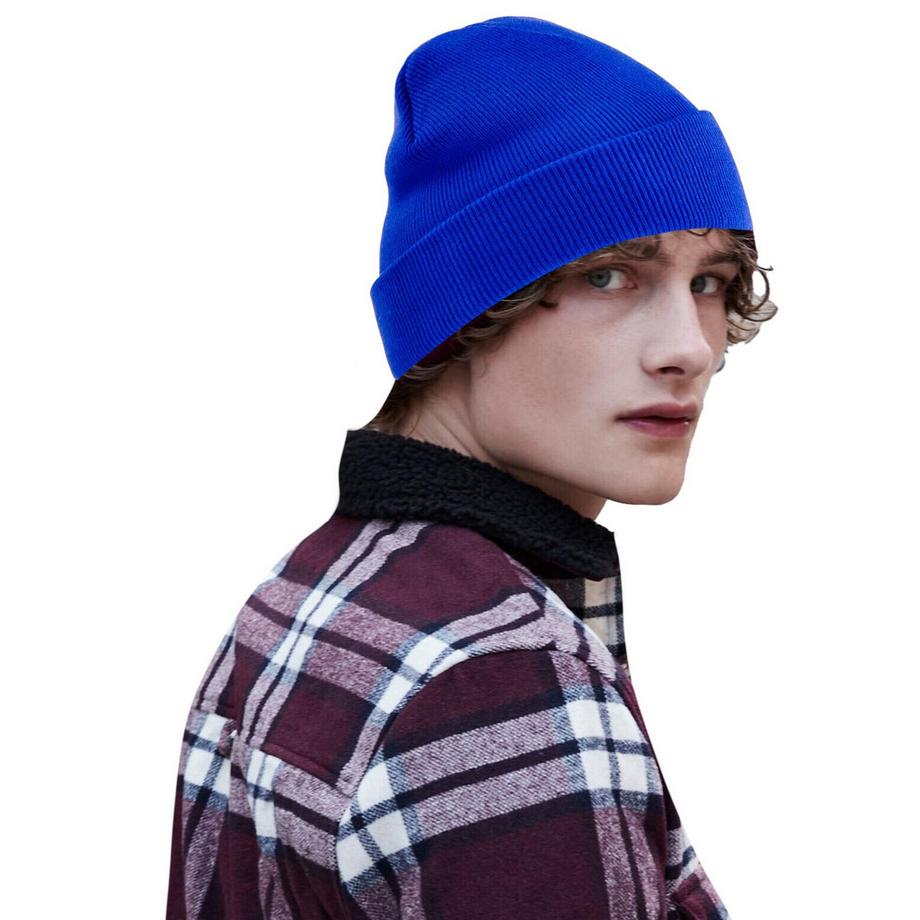 Beechfield Cappello Originale con Risvolto a Coste  