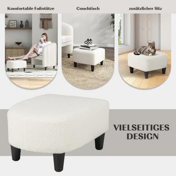 Fauteuil rond moderne avec pouf fauteuil club rembourré avec repose-pieds beige