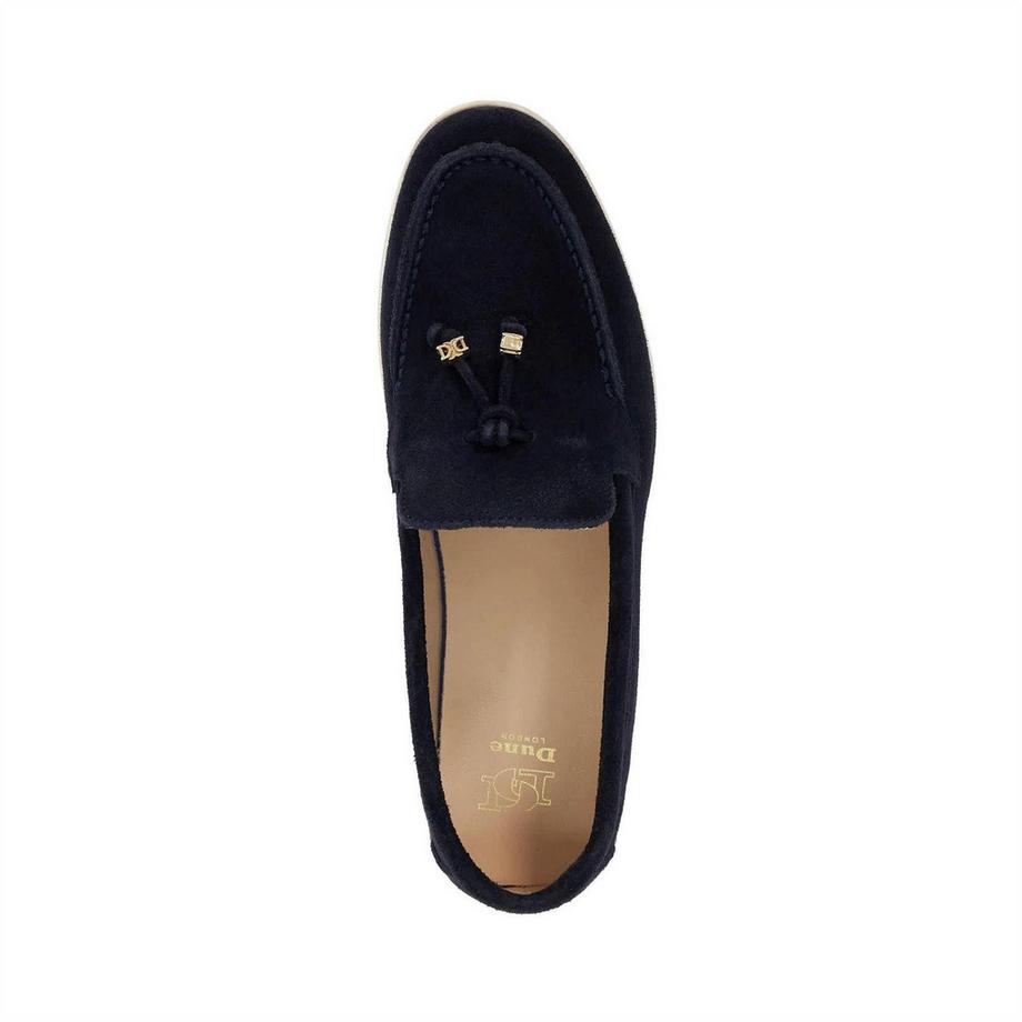 Dune London Gasil Mocassini in Pelle Scamosciata con Nappe e Suola Piatto  