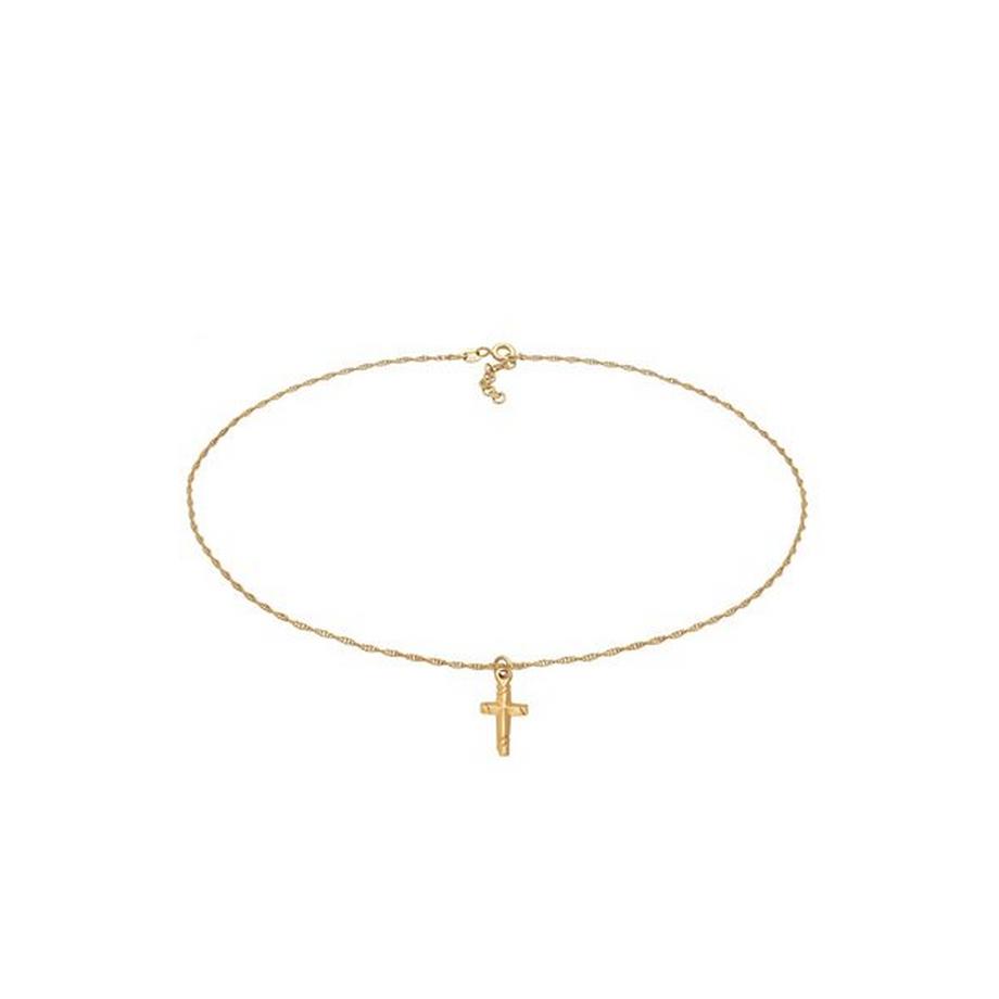 Halskette Choker Kreuz Gedreht Modern