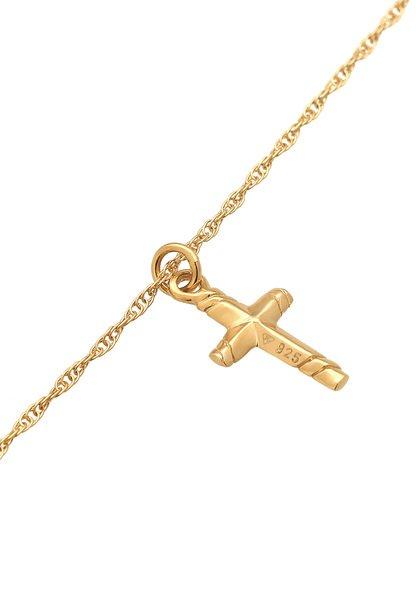 Elli  Halskette Choker Kreuz Gedreht Modern 