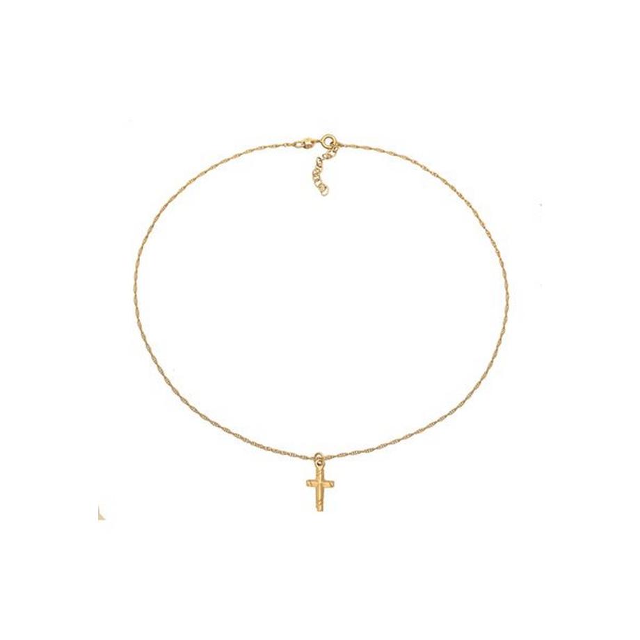 Elli  Halskette Choker Kreuz Gedreht Modern 