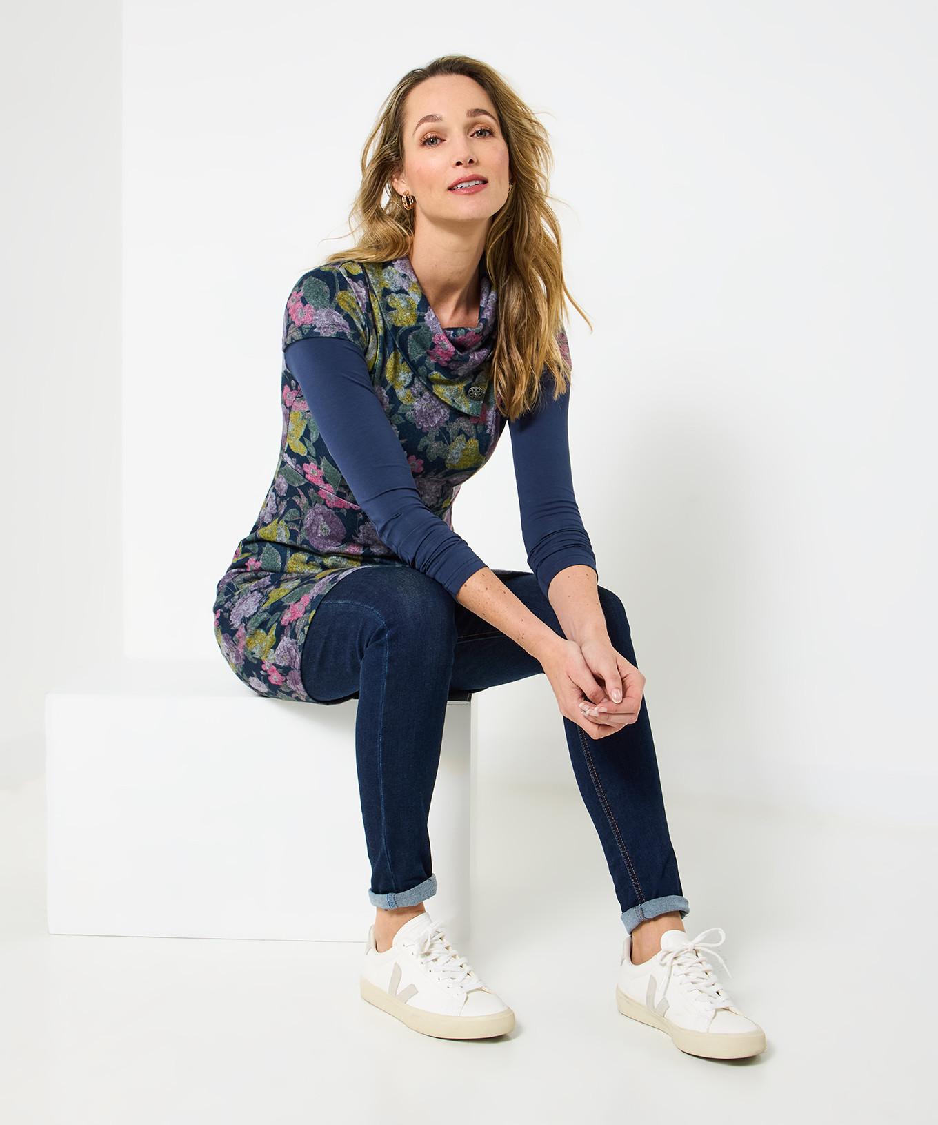 Joe Browns Tunica Jacquard Stampa Floreale Effetto Stratificato Collo Alto  