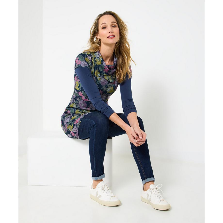 Joe Browns Jacquard Blumenprint Lagenlook Tunika mit Rollkragen  