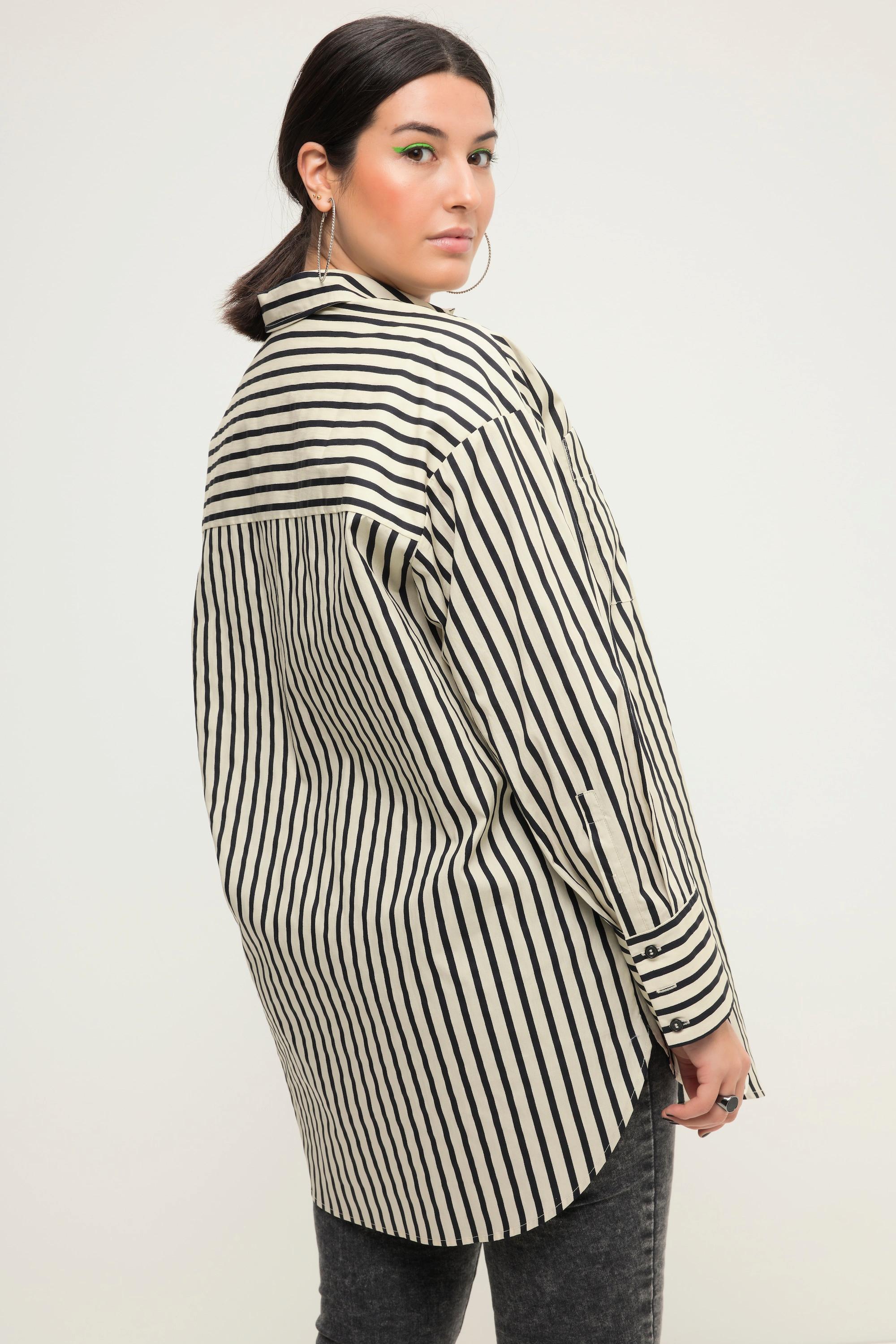 Studio Untold Chemisier oversized rayé à manches longues  