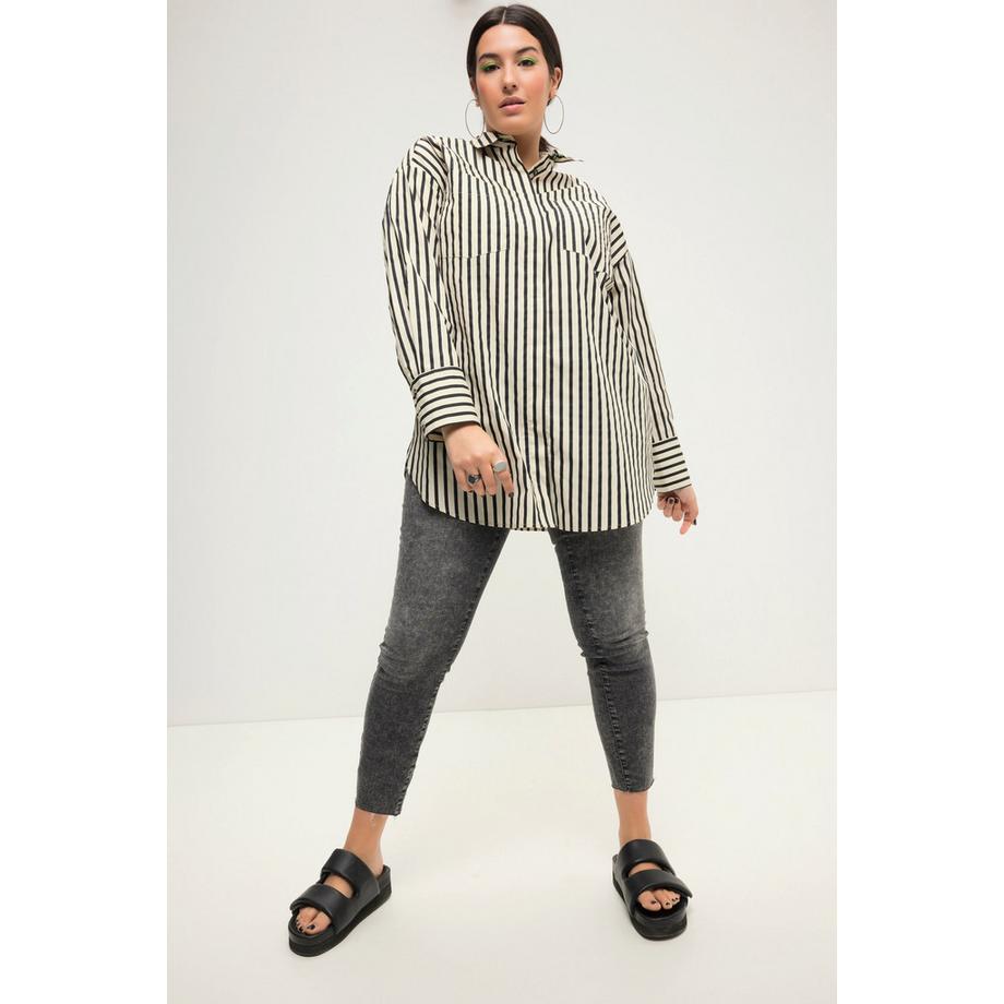 Studio Untold Camicia blusa oversize a righe maniche lunghe  