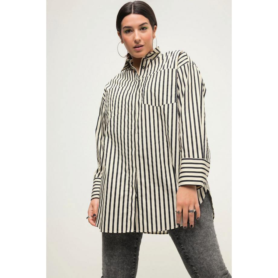 Studio Untold Camicia blusa oversize a righe maniche lunghe  
