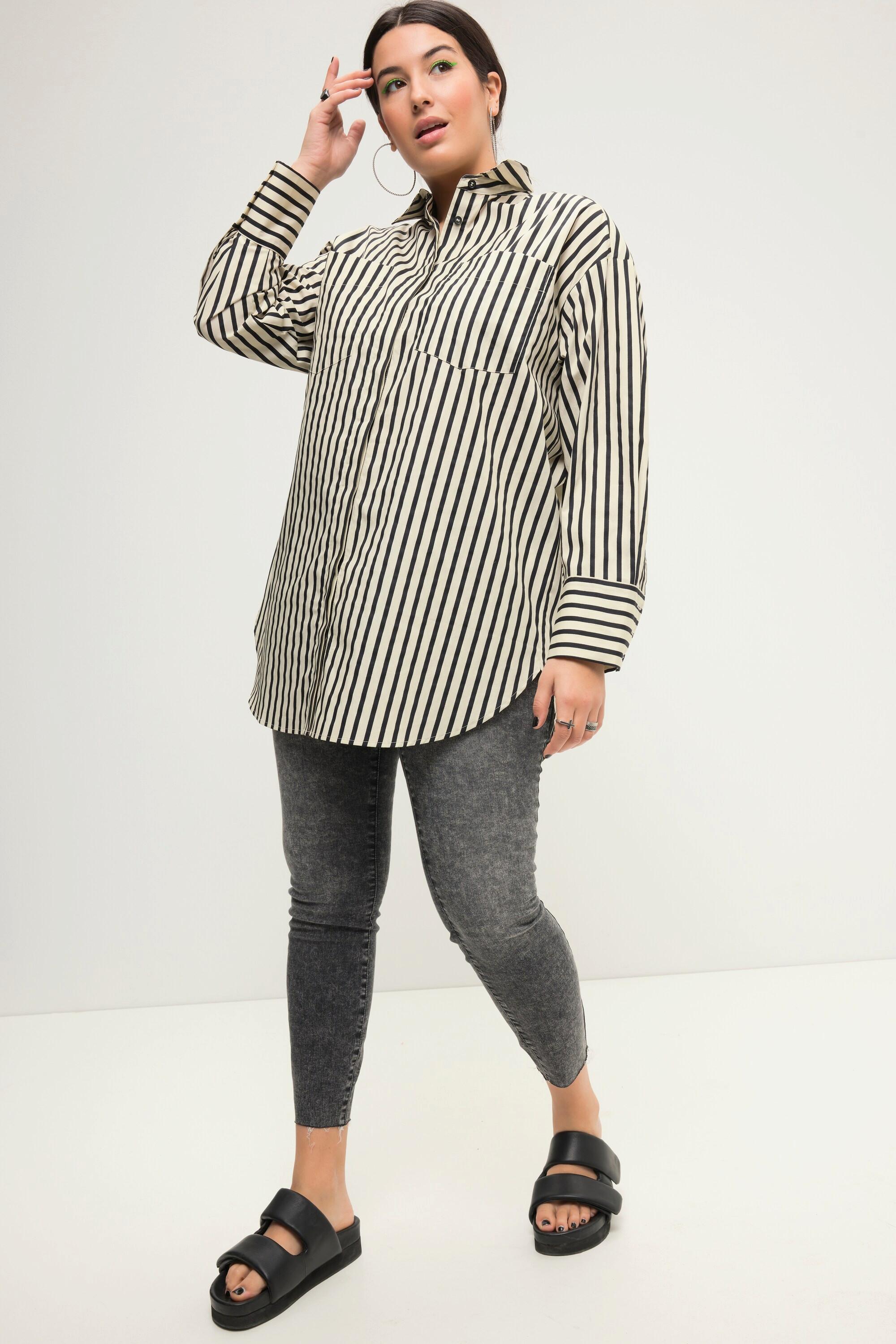 Studio Untold Chemisier oversized rayé à manches longues  