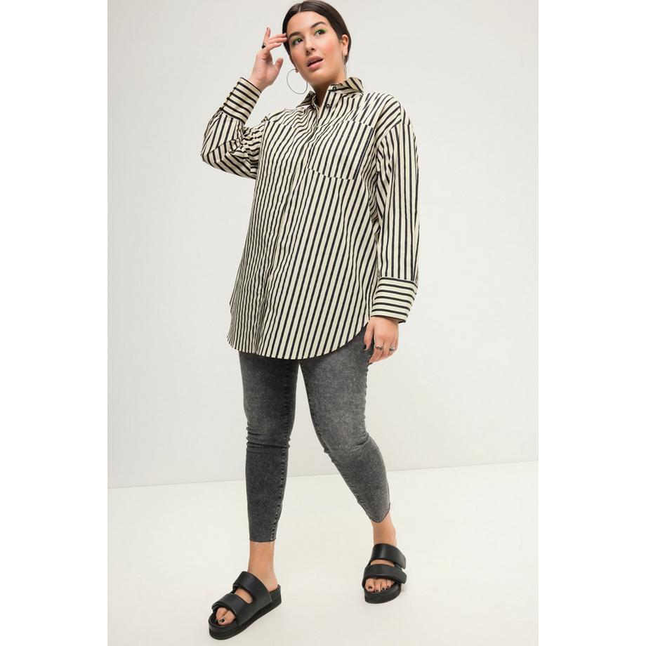 Studio Untold Camicia blusa oversize a righe maniche lunghe  