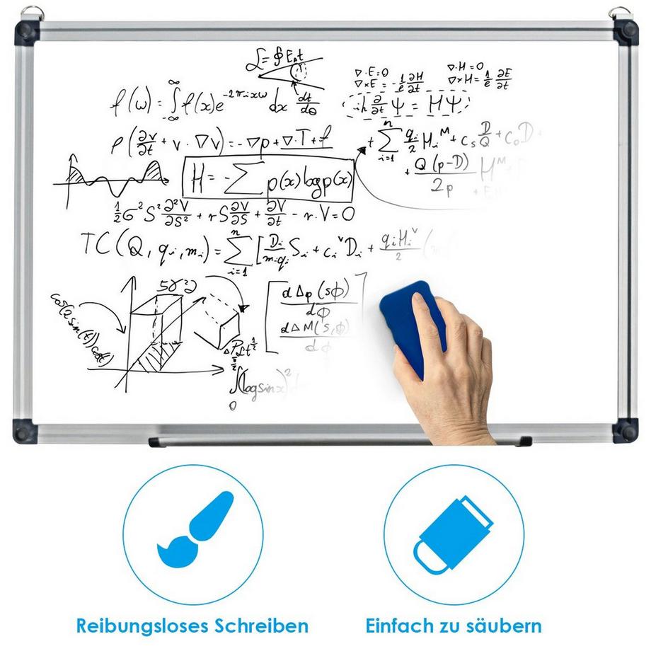 Northio  Whiteboard Magnettafel Schreibttafel Wandtafel Memoboard mit Alurahmen 90 x 60 cm 