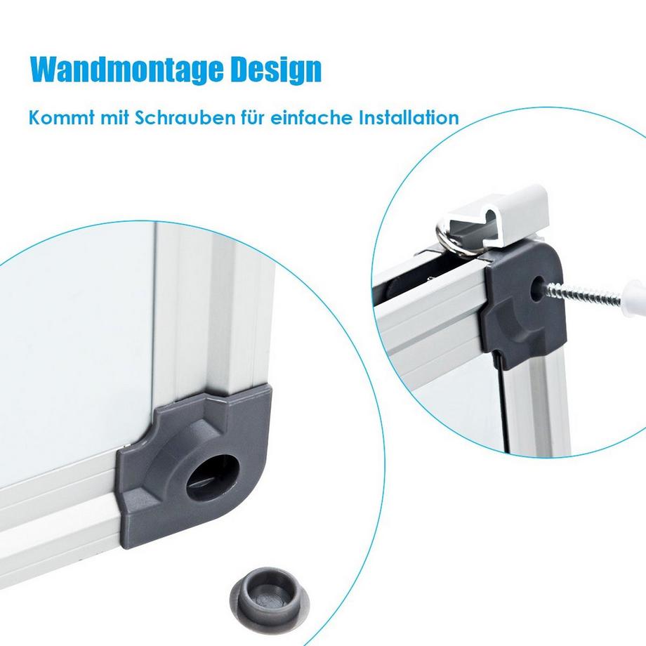Northio  Whiteboard Magnettafel Schreibttafel Wandtafel Memoboard mit Alurahmen 90 x 60 cm 