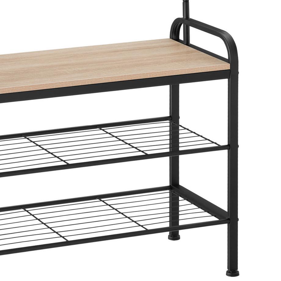 Tectake Garderobenständer Wichita Industrial Style Holz und Stahl  