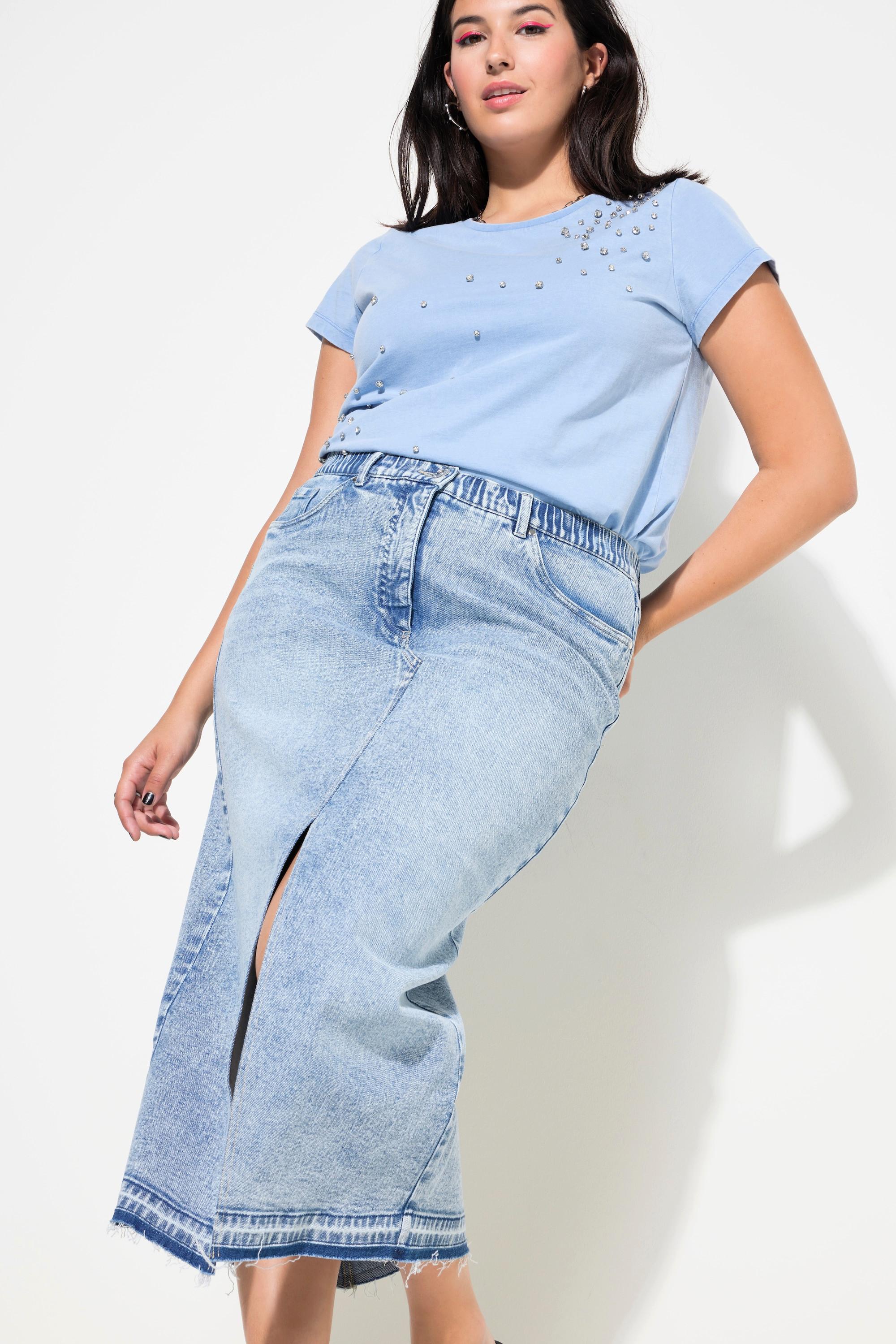 Studio Untold Gonna di jeans A-Line 5 tasche con spacco sul davanti  