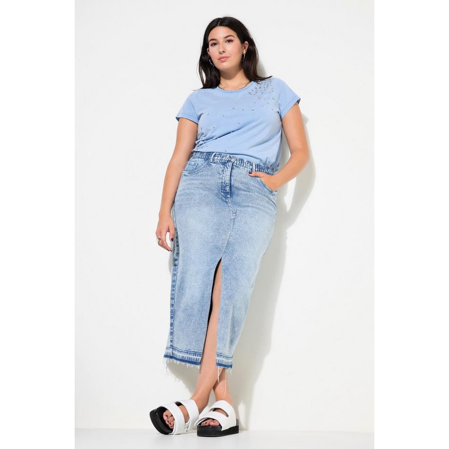 Studio Untold Gonna di jeans A-Line 5 tasche con spacco sul davanti  