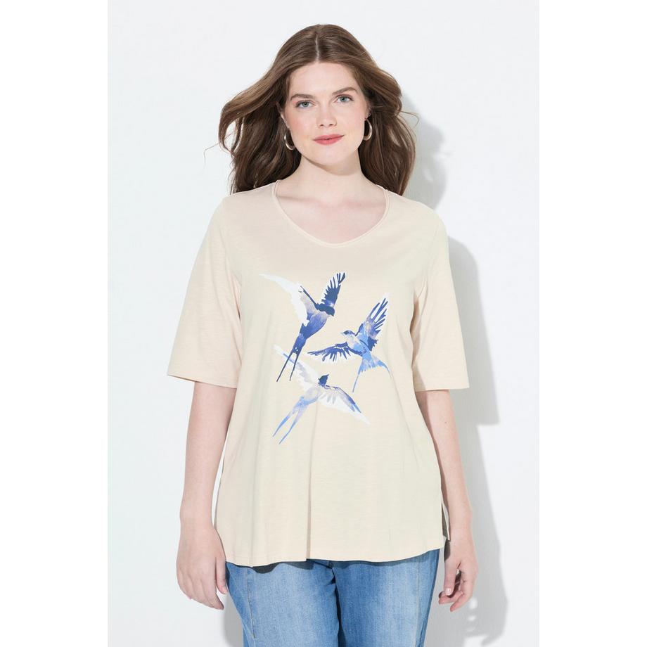 Ulla Popken Classic Schwalben V-Ausschnitt Halbarm T-Shirt  