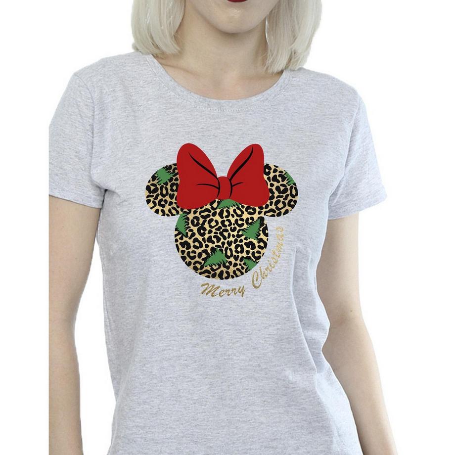 Disney Minnie Mouse Leopard Print T-Shirt Natalizia  