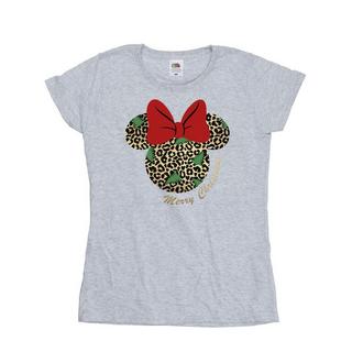 Disney Minnie Maus Leopard Print Weihnachts T-Shirt  