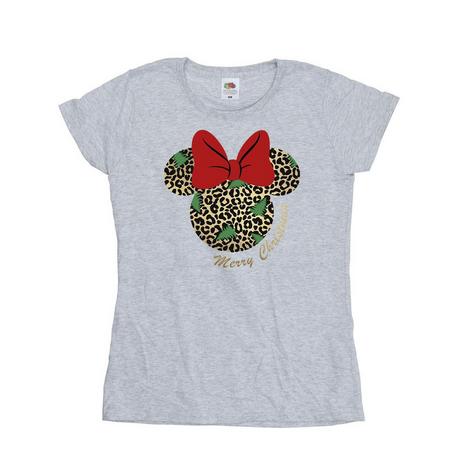 Disney Minnie Maus Leopard Print Weihnachts T-Shirt  