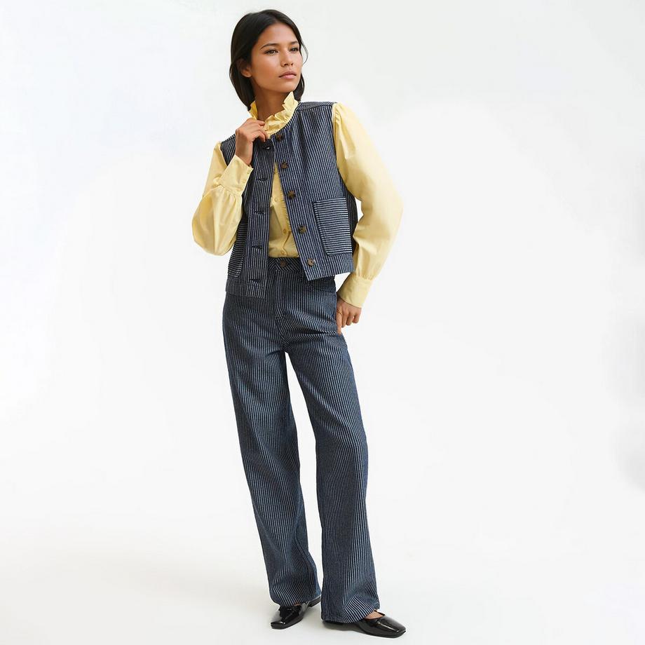 La Redoute Collections Jean large rayé Loose Fit  