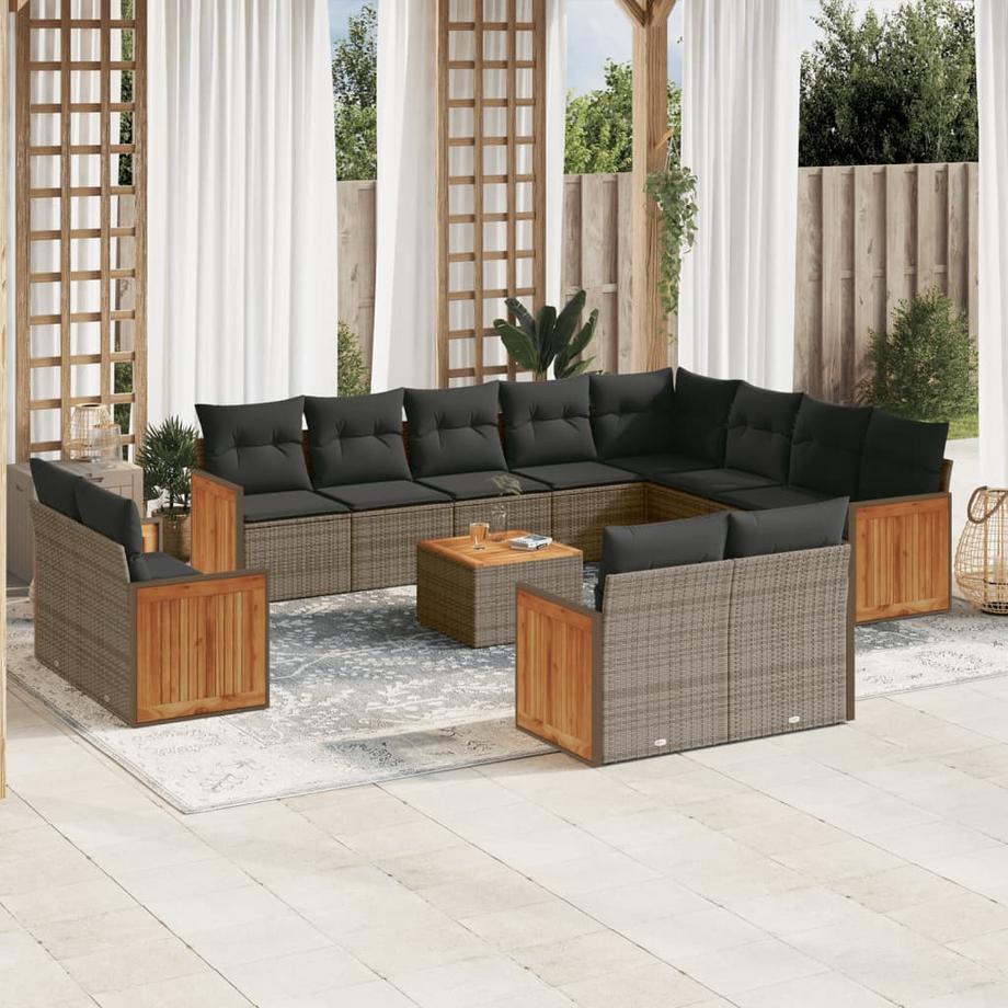 VidaXL set divano da giardino Polirattan  