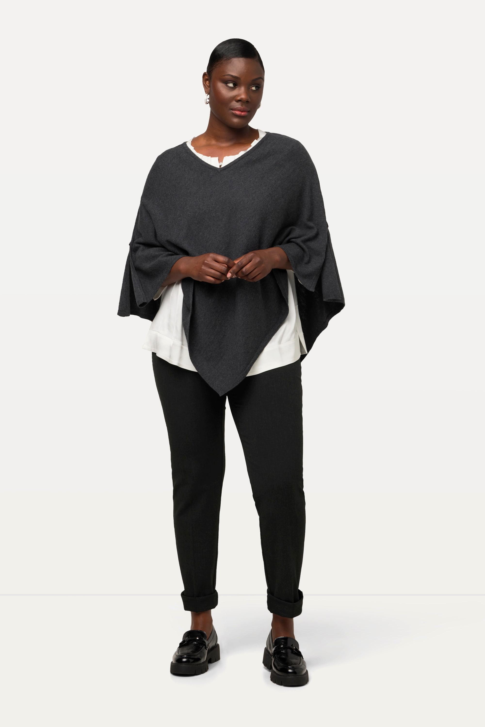 Ulla Popken Pantalon surpiqûre sur le côté taille élastique  