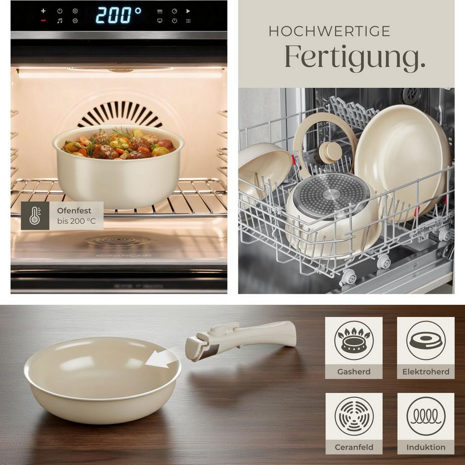 Tectake Set iniziale da cucina Una/Genova Set di stoviglie in gres, smaltate 40 pezzi  