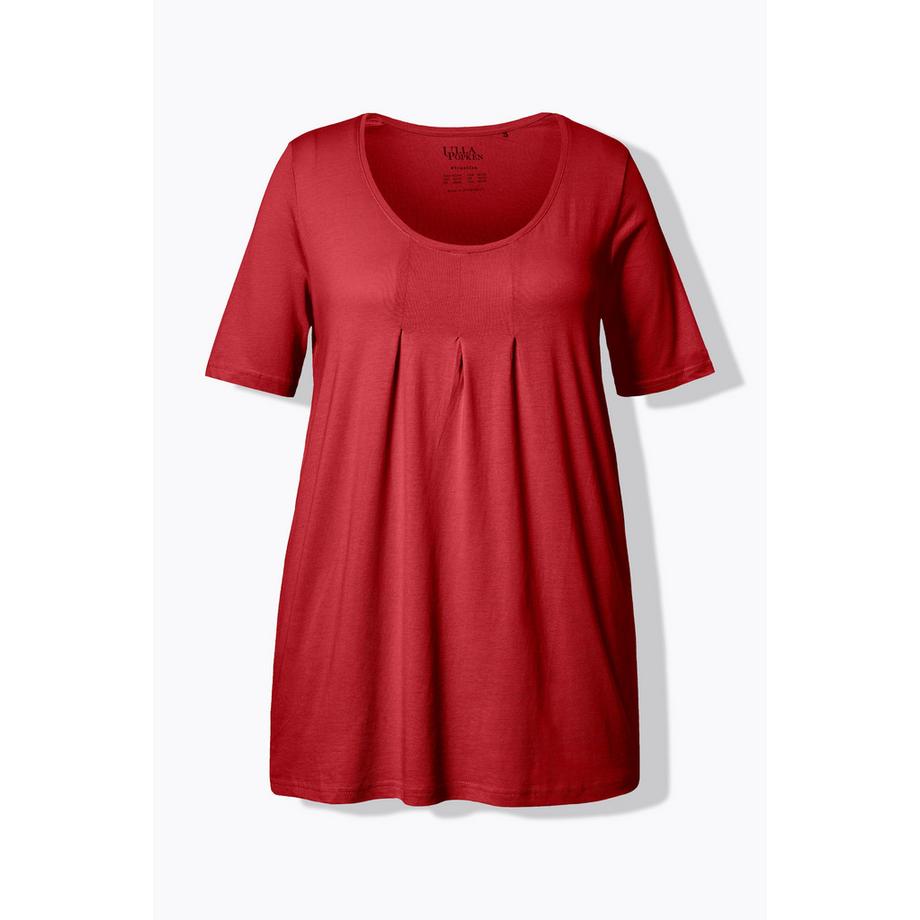 Ulla Popken T-shirt Pieghe Decorative Linea ad A Girocollo Mezza Manica  