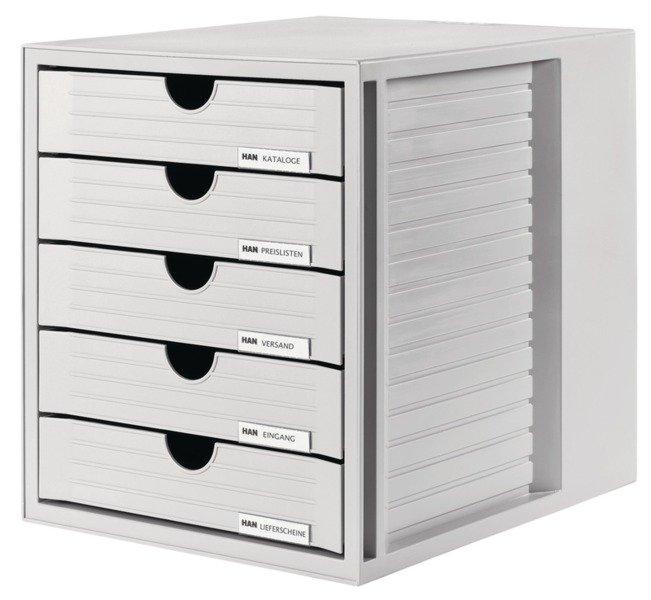HAN Systembox  Cassettiera Grigio luminescente DIN A4, DIN C4 Numero cassetti: 5  