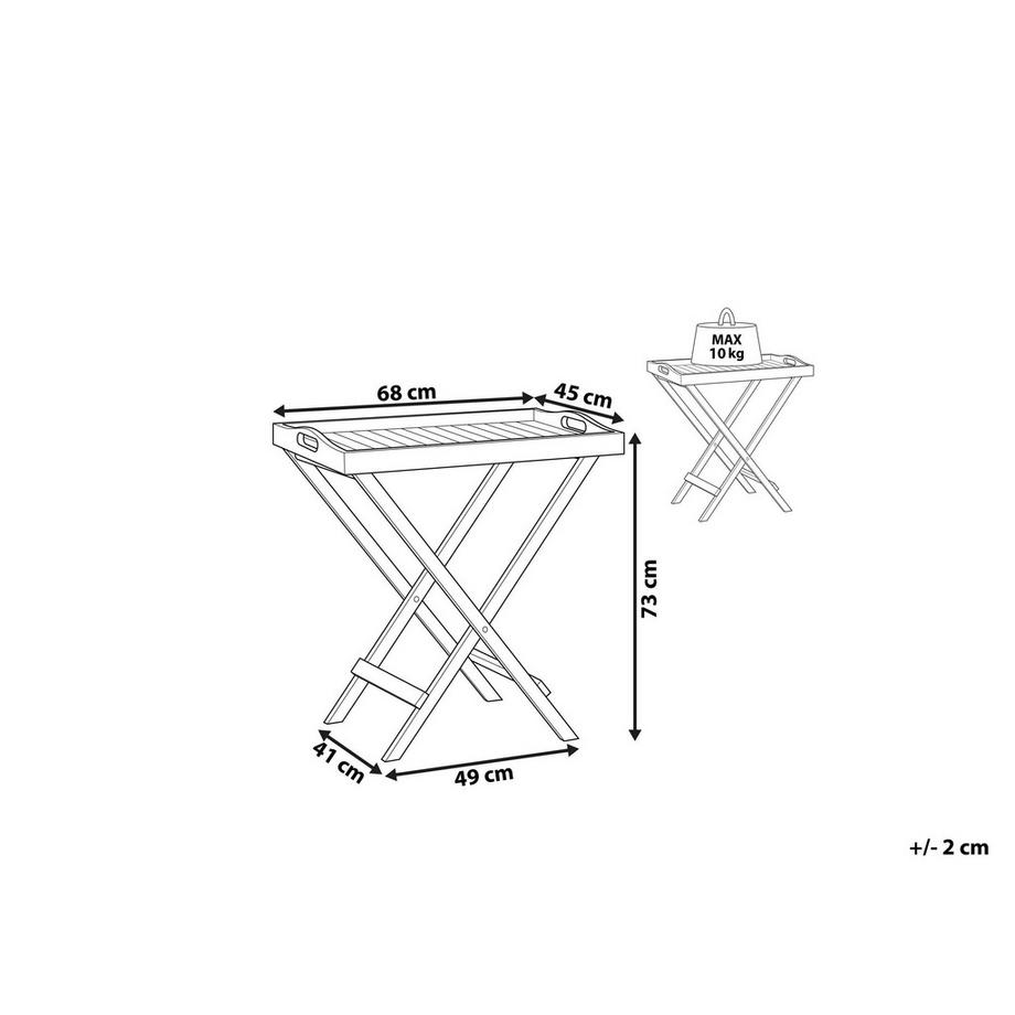 Beliani Outdoor Beistelltisch aus Akazienholz Klassisch JAVA  