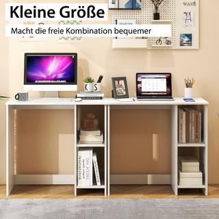 Northix Piccola scrivania con 2 scomparti tavolo per computer tavolo da ufficio tavolo per PC 80 x 40 x 74 cm bianco  