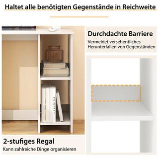Northix Piccola scrivania con 2 scomparti tavolo per computer tavolo da ufficio tavolo per PC 80 x 40 x 74 cm bianco  