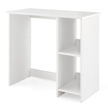 Petit bureau avec 2 compartiments table d'ordinateur table de bureau table PC 80 x 40 x 74 cm blanc