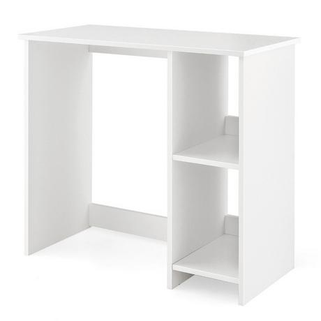 Northix Piccola scrivania con 2 scomparti tavolo per computer tavolo da ufficio tavolo per PC 80 x 40 x 74 cm bianco  