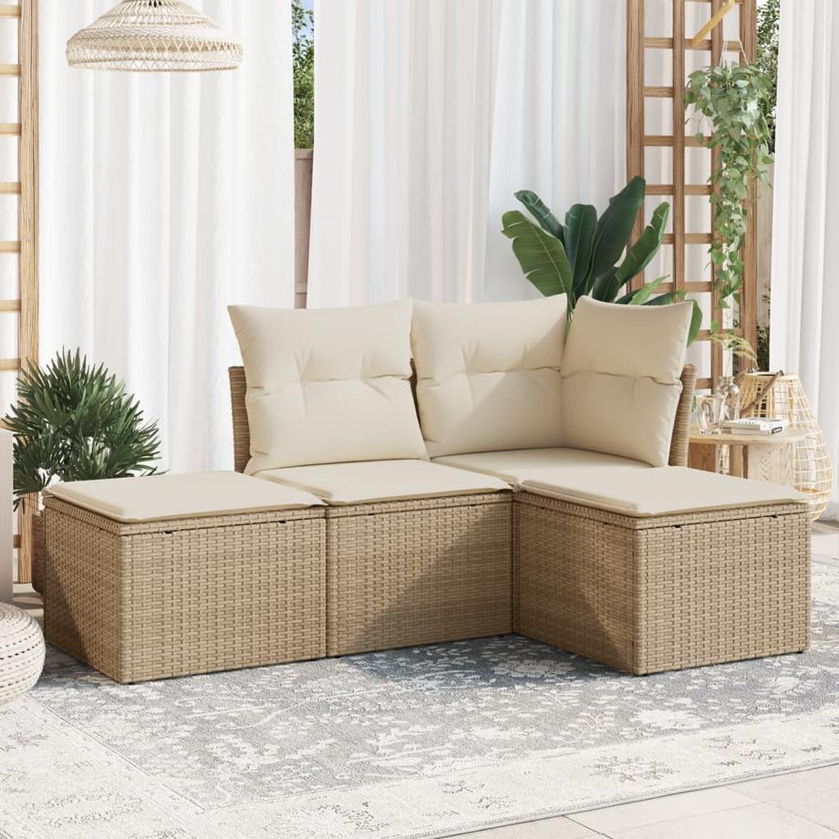 VidaXL Ensemble de canapés de jardin rotin synthétique  