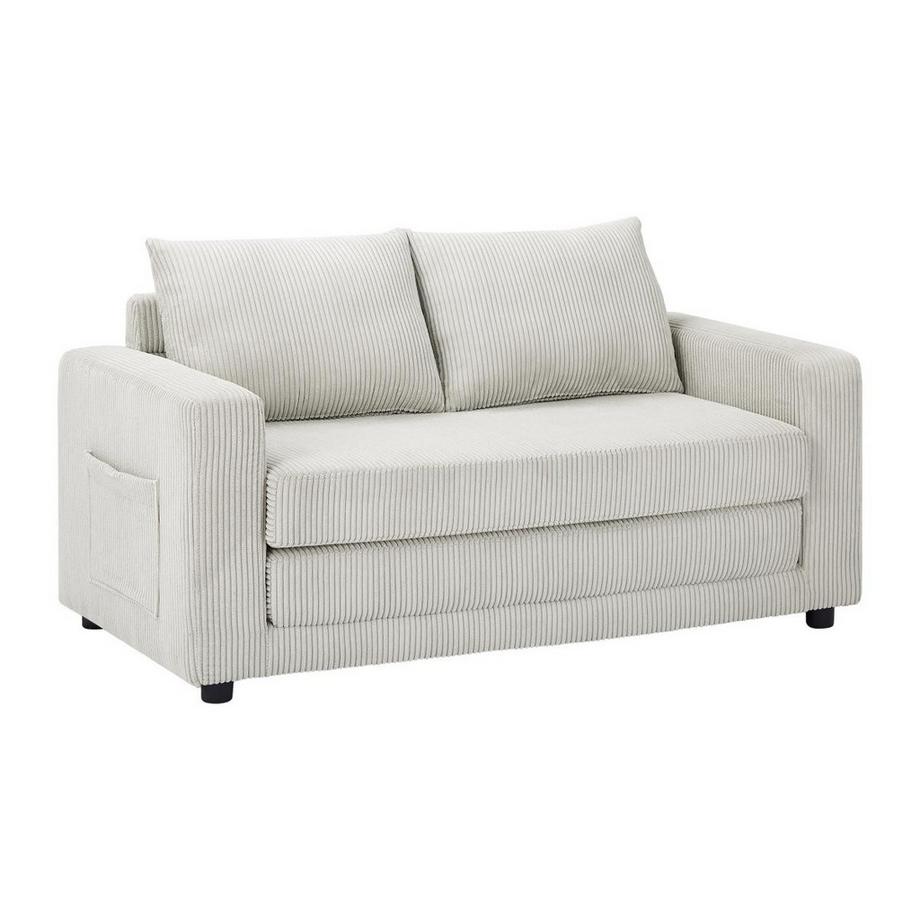 Vente-unique Sofa 2-Sitzer mit Schlaffunktion - Cord - Beige - MIRTO  
