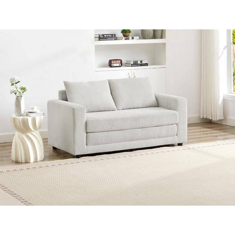 Vente-unique Sofa 2-Sitzer mit Schlaffunktion - Cord - Beige - MIRTO  