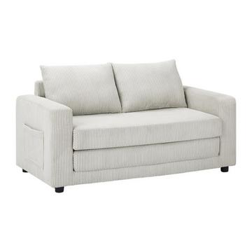 Sofa 2-Sitzer mit Schlaffunktion - Cord - Beige - MIRTO