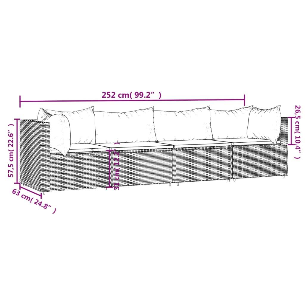 VidaXL set mobili da giardino Polirattan  